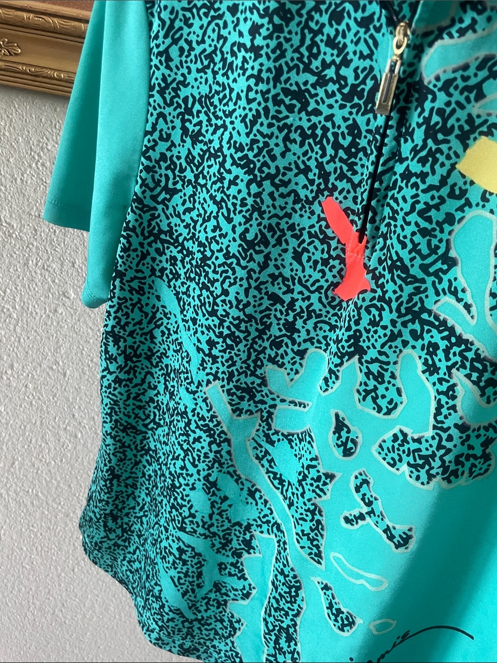 jamie sadock Teal and Black Patterned Top golf top - Picture 6 of 8